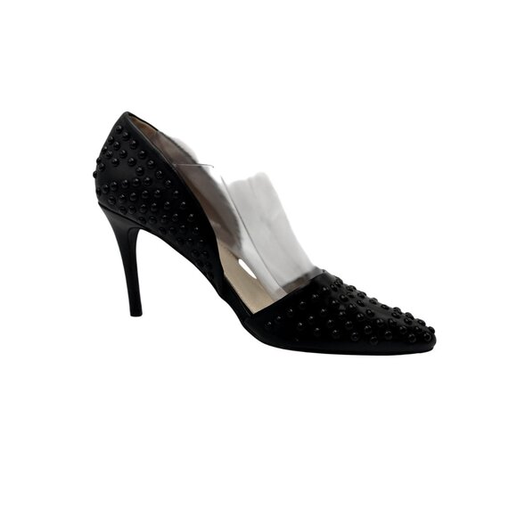 French Connection Size 8.5 Shoes Womens Black Studded Pointed-Toe High Heels - Picture 10 of 16